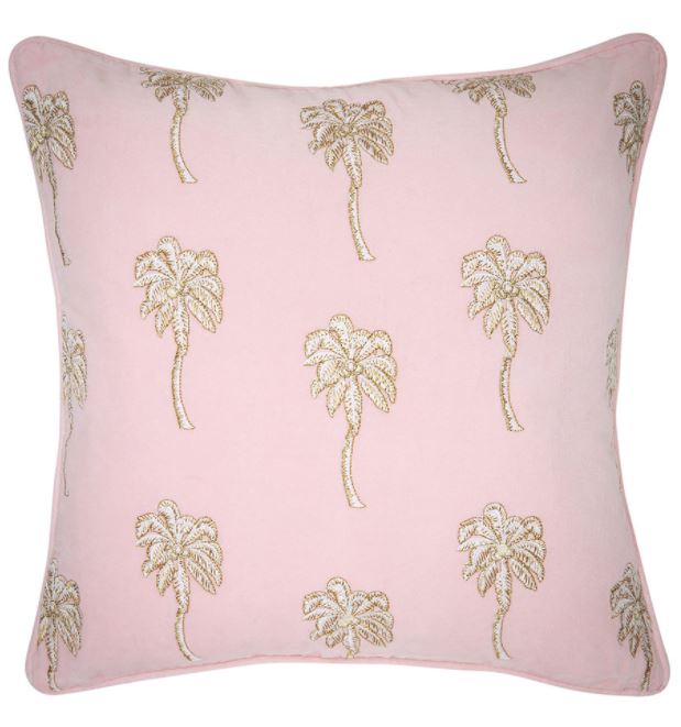 Elizabeth Scarlett - Palmier Velvet Cushion 45cm x 45cm in Rosewater is a gorgeous piece if you're looking to achieve a Millennial Pink aesthetic. For more on this hot interior design and fashion trend, click on the blog post...