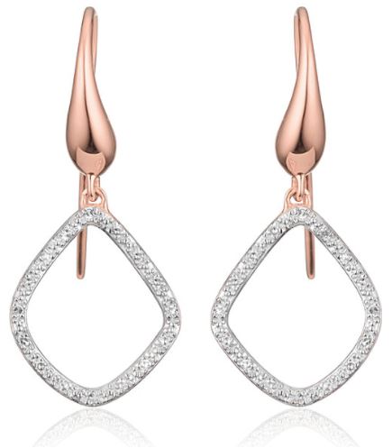 Festive Gift - Monica Vinader - Riva Kite Rose Gold Vermell and Diamond Earrings
