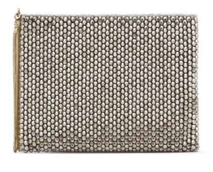 Festive Gift - Reiss - Cindy Embellish Beaded Clutch Bag - Silver