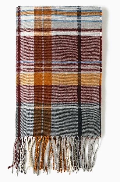 Zara - Checked Scarf with Fringe