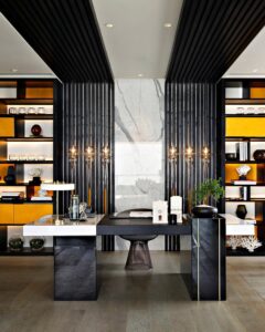 To nail the home office, functionality is paramount. Storage, storage, storage. You need to space to hide away all the clutter so you can focus and think clearly.